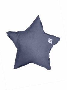 Lniana poduszka dekoracyjna gwiazdka navy blue
